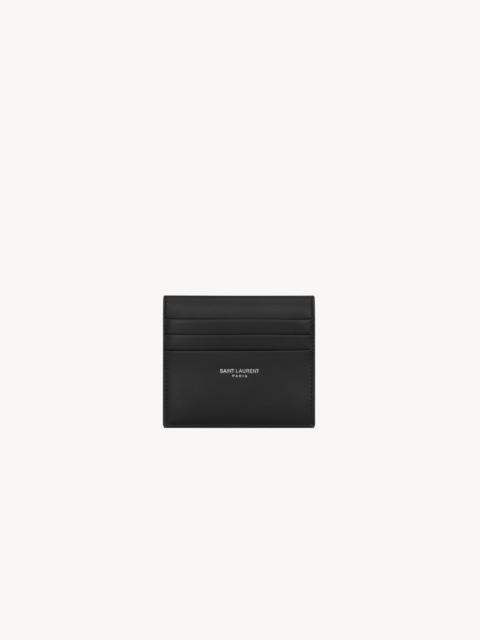 SAINT LAURENT SAINT LAURENT PARIS REVERSIBLE CARD CASE IN SMOOTH LEATHER