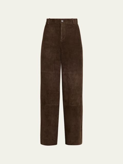 Vince Mid-Rise Suede Trousers