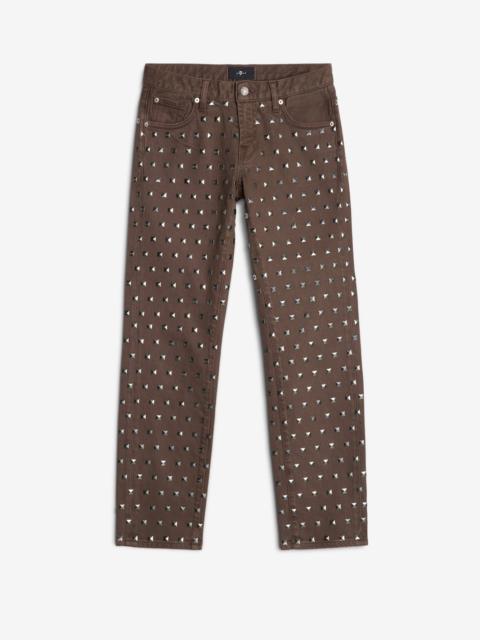 7 For All Mankind Denim Low Cigarette in Cocoa