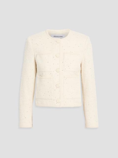 VERONICA BEARD Darla sequin-embellished cotton-blend tweed jacket