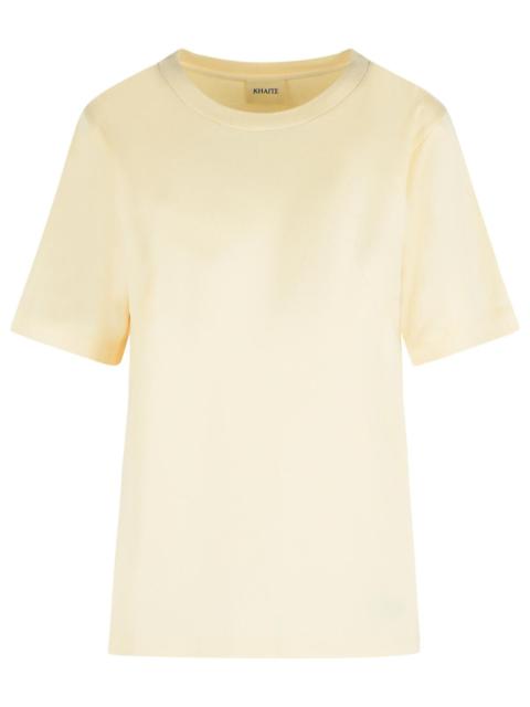 KHAITE Khaite 'ALLEN' Cream Silk T-shirt