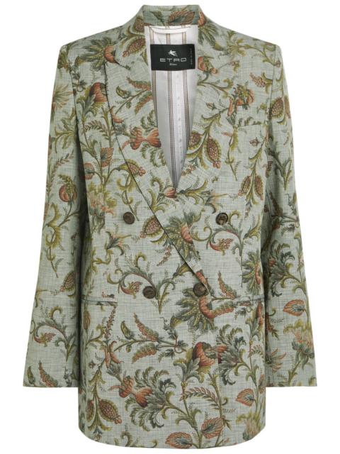 Etro Etro Patterned Double-breasted Woven Blazer