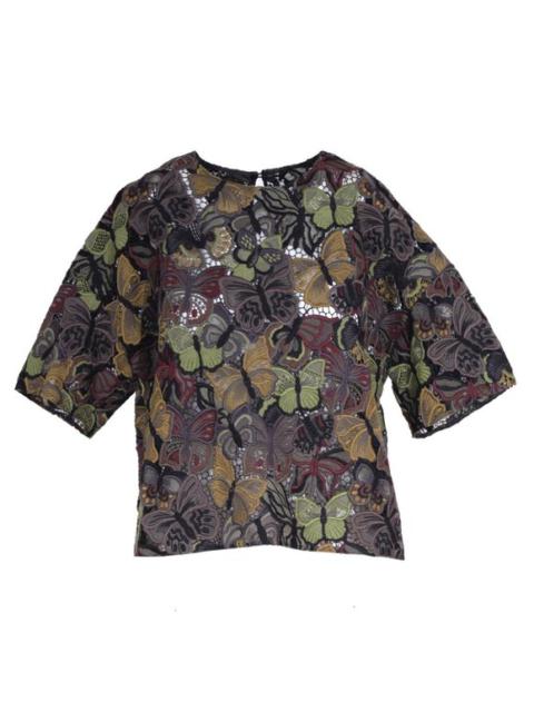 Valentino Cropped Butterfly Lace Shirt US 6
