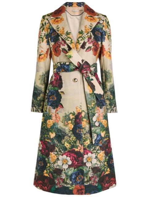 Alice + Olivia Alice + Olivia Joelle Floral-print Belted Coat