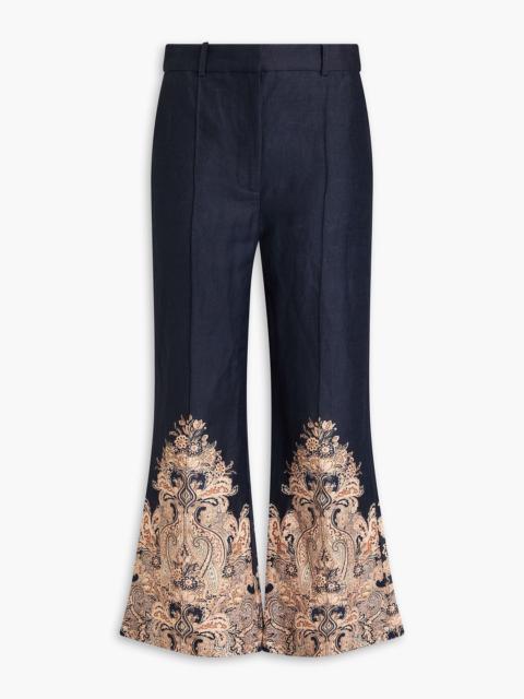 Zimmermann Paisley-print linen kick-flare pants
