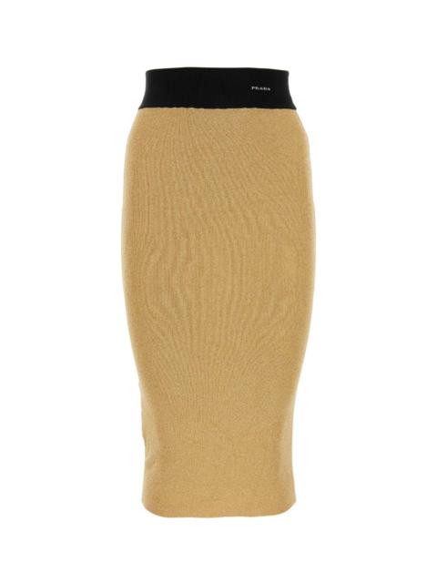 Gold Blend Viscose Stretch Skirt