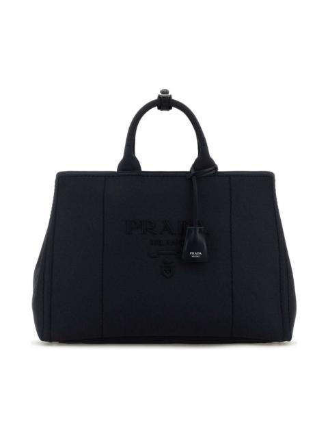 Prada Navy Blue Canvas Shopping Bag