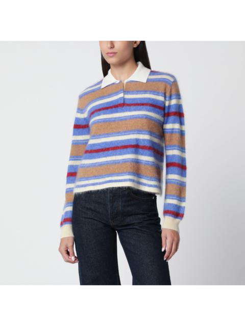 GUEST IN RESIDENCE Guest In Residence Light Blue/Beige Grizzly Cropped Rugby Polo Shirt Women
