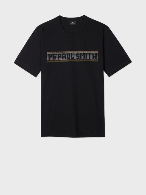 Paul Smith Black 'Stitch Stripe Logo' Print T-Shirt
