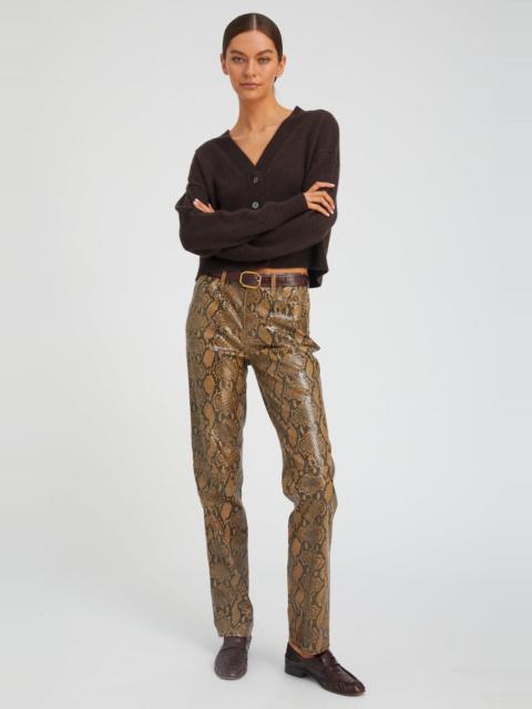 SPRWMN TAN PYTHON LEATHER 5 POCKET SLIM STRAIGHT