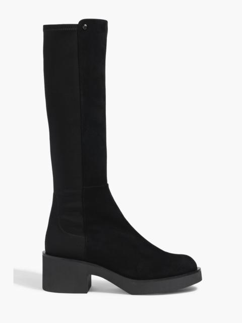 Stuart Weitzman Gotham suede and microstretch knee boots