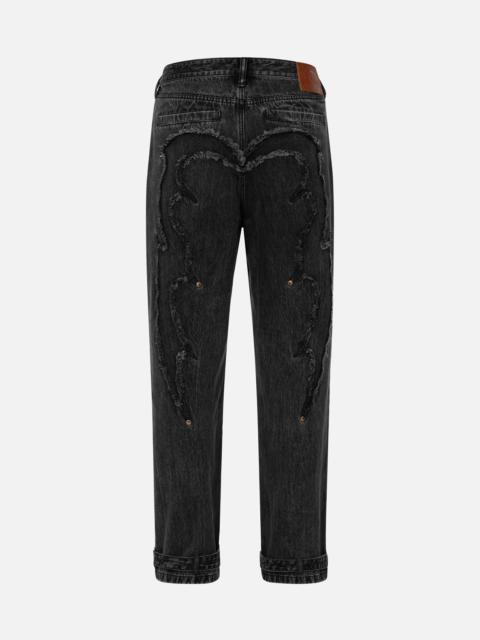 EVISU Distressed Edges Inserted Daicock Baggy Jeans