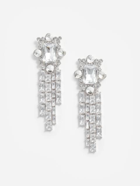 self-portrait Silver Crystal Cluster Dangle Earrings