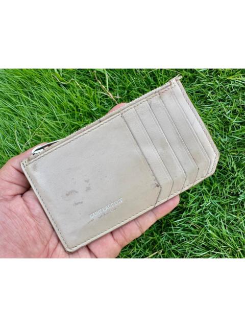 SAINT LAURENT Authentic Saint Laurent Leather Zip Pouch Card Holder