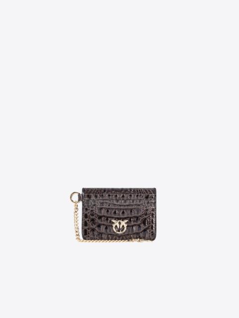 PINKO PINKO GALLERIA CROC-PRINT LEATHER CARD HOLDER