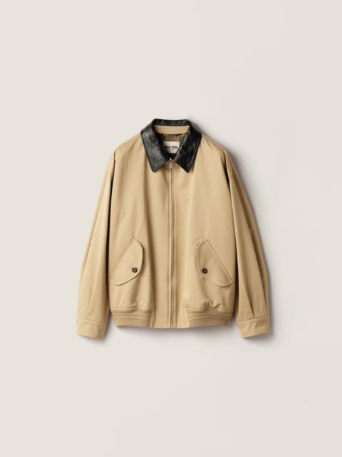 Miu Miu Chino and leather bomber jacket