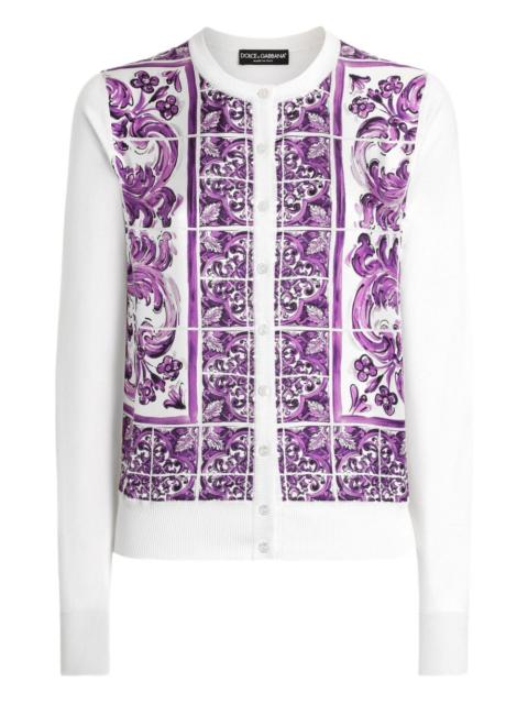 Dolce & Gabbana Dolce & Gabbana Women Maiolica Print Silk Cardigan