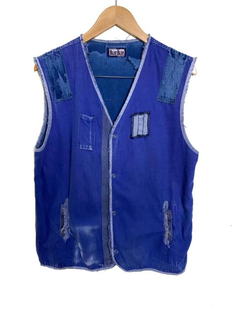 Blue Blue Japan H. Ranch Market Indigo Patchwork Denim Vest