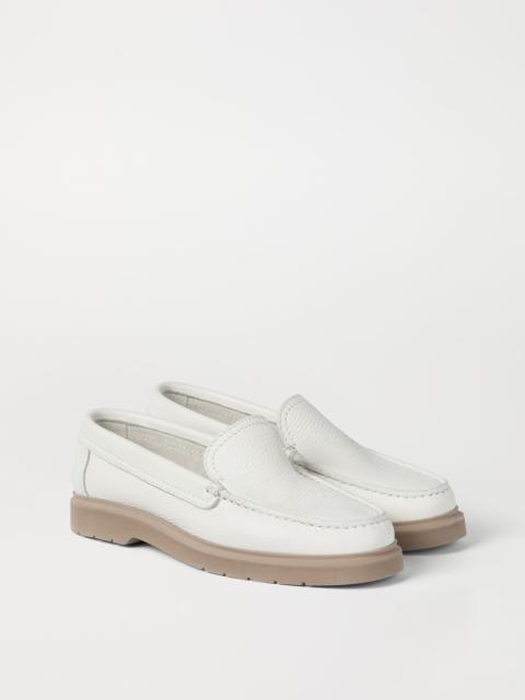 Brunello Cucinelli Grained soft leather loafers