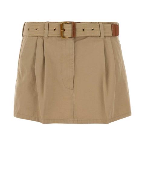 Miu Miu Miu Miu Women Beige Gabardine Mini Skirt