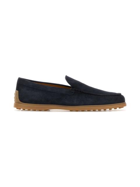 Tod's Navy Blue Suede Loafers
