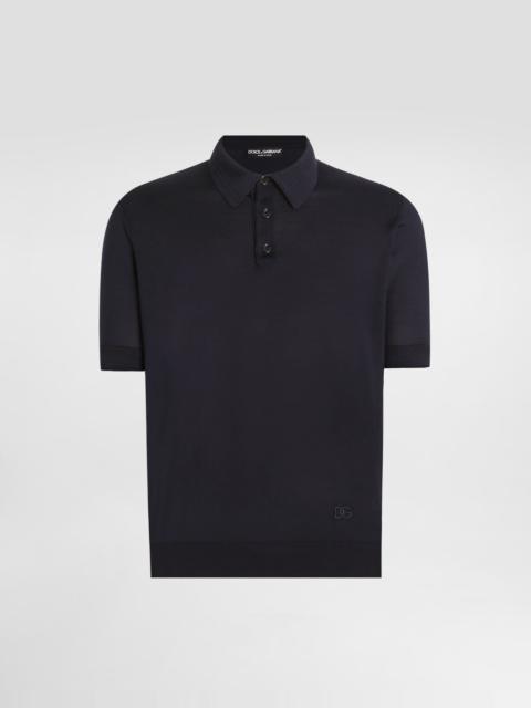 Dolce & Gabbana Satin silk polo shirt