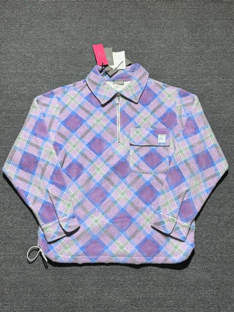 Dior Dior Purple Houndstooth Long Sleeve Quarter Zip Sweater