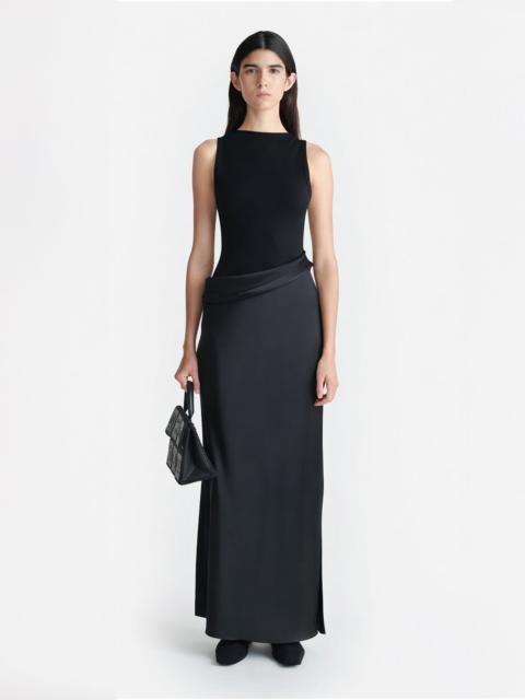 Nanushka Ribbed Jersey and Slip Satin Dress