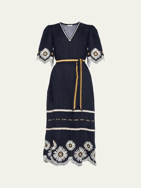 ERES Hortense Embroidered Midi Dress