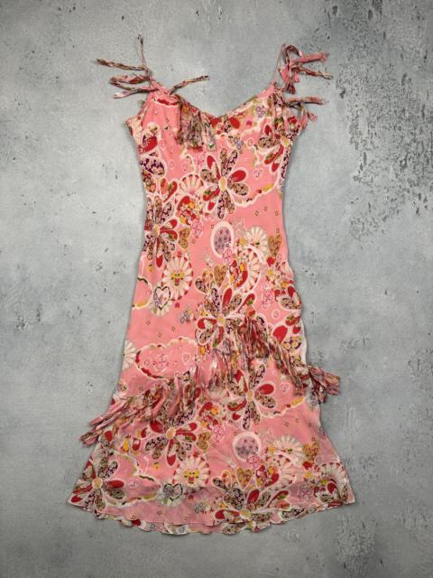 John Galliano John Galliano Pink Silk Floral Bias Cut Slip Dress France