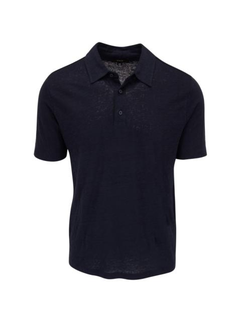short-sleeve linen polo shirt