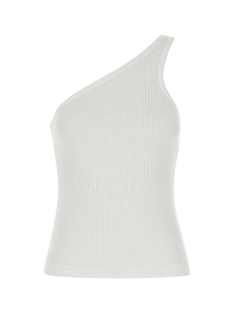 AGOLDE White stretch cotton blend tank top