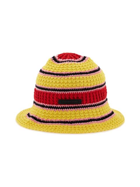Stella McCartney Striped Cotton Crochet Hat
