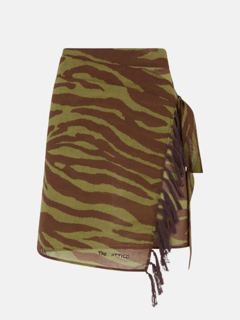 THE ATTICO DARK GREEN AND DARK BROWN PAREO