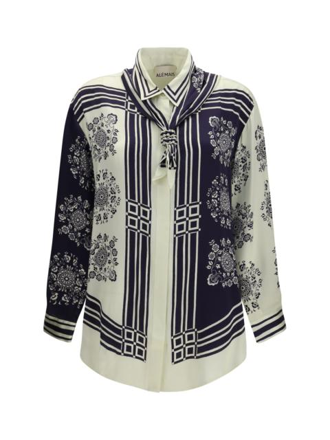 ALÉMAIS Alemais Banderra Silk Shirt Ink Women