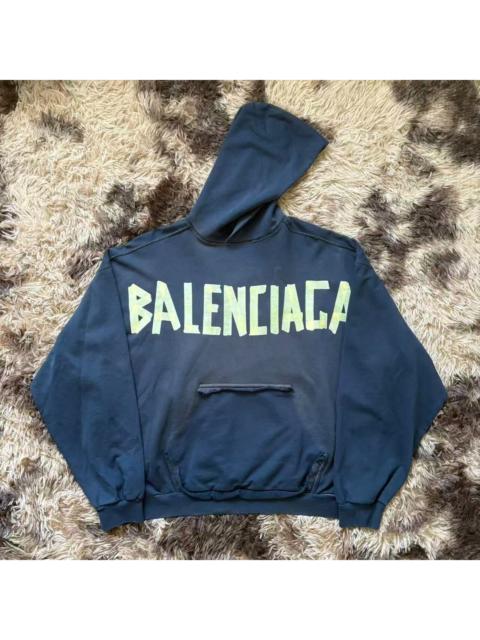 BALENCIAGA Balenciaga Tape type ripped pocket hoodie