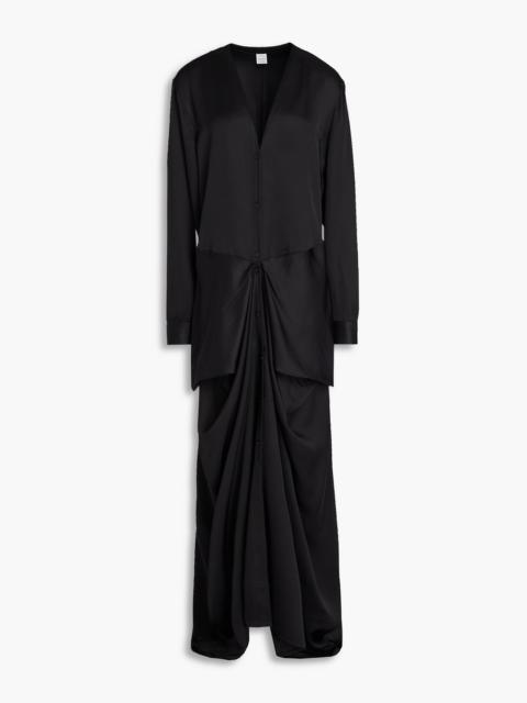 TOTEME Gathered satin maxi dress