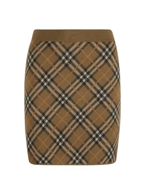 Burberry Burberry Check Wool Blend Mini Skirt