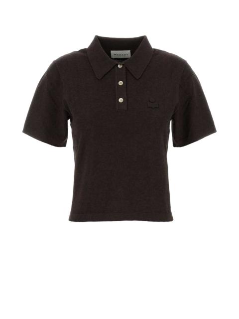 Isabel Marant Étoile Isabel Marant Etoile Women Chocolate Cotton Blend Althea Polo Shirt