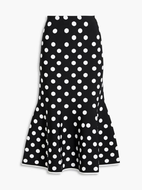 CAROLINA HERRERA Polka-dot intarsia-knit midi skirt