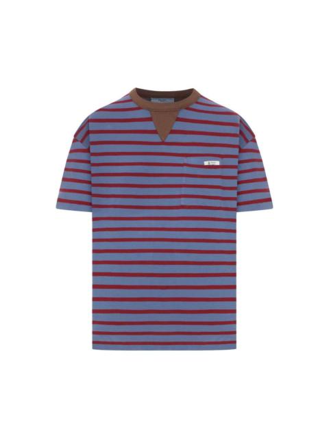 Prada PRADA Blue Striped T-shirt New & Authentic (Women's size:4;)