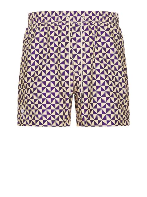 OAS Puzzle Swim Shorts in Black & Orange