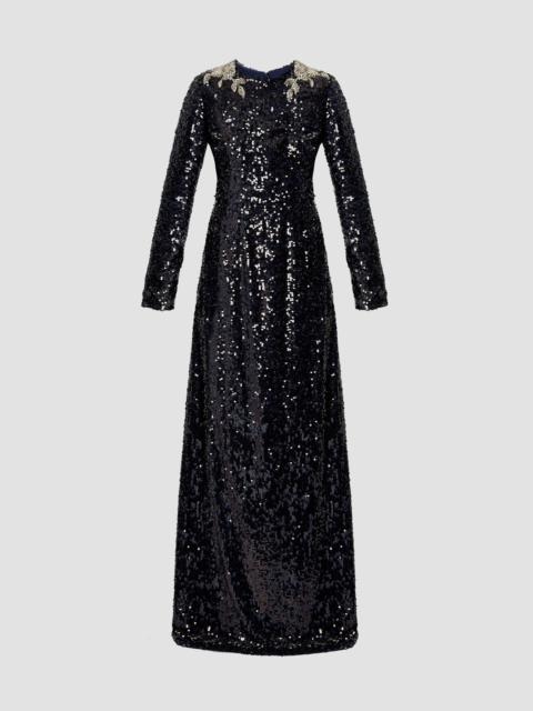 Erdem LONG SLEEVE SEQUIN GOWN