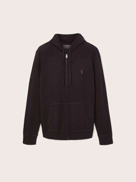 ALLSAINTS MODE MERINO ZIP UP RAMSKULL HOODIE