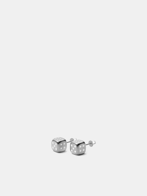 VEERT White Gold Dice Earring Pair