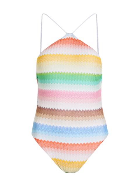 Missoni Missoni Zigzag Metallic-knit Triangle Bikini