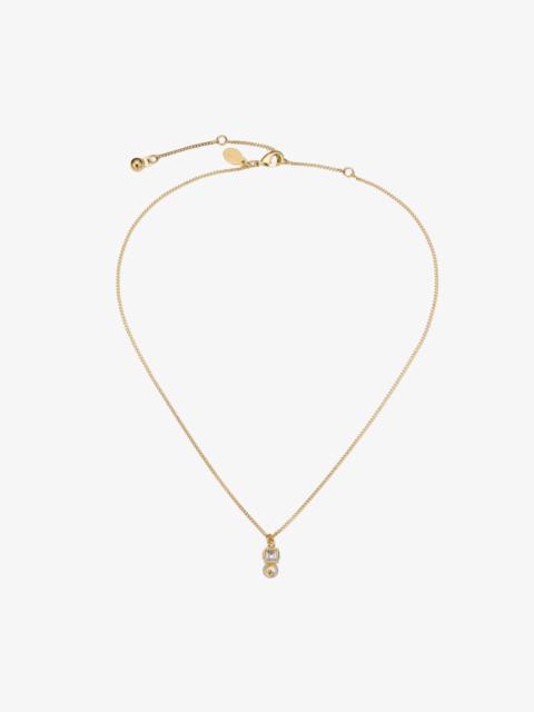 JIMMY CHOO JC Pearl Cube Pendant
Gold Metal Pendant with Pearl and Crystal Cube