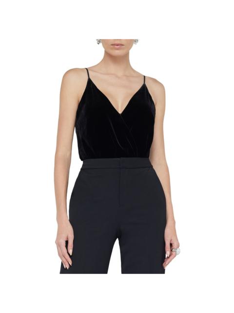 L'AGENCE L'AGENCE Jaxon Draped Silk-Blend Bodysuit