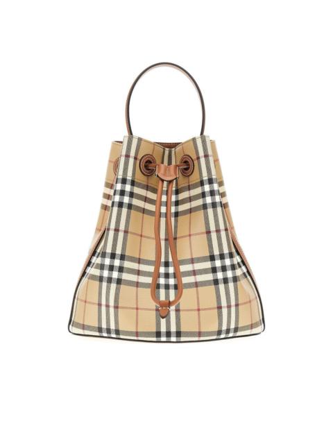 Burberry Burberry Small Bucket Bag Check Motif Beige