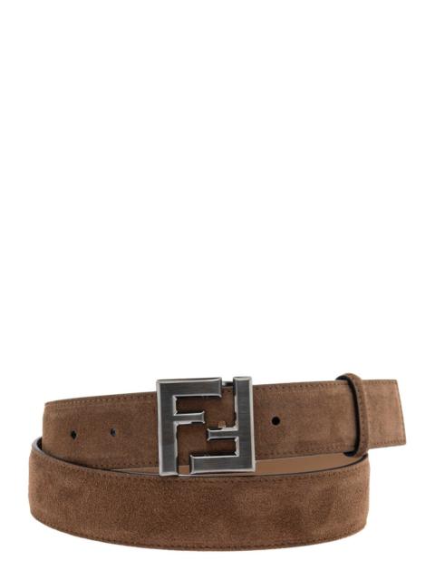 FENDI Fendi Men Brown Belt With Ff Buckle Closure In Suede Man